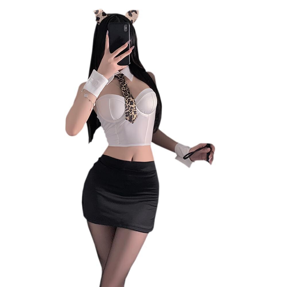 4879 sexy secretary outfit lingerie cute cat Cosplay Costume OL Uniform